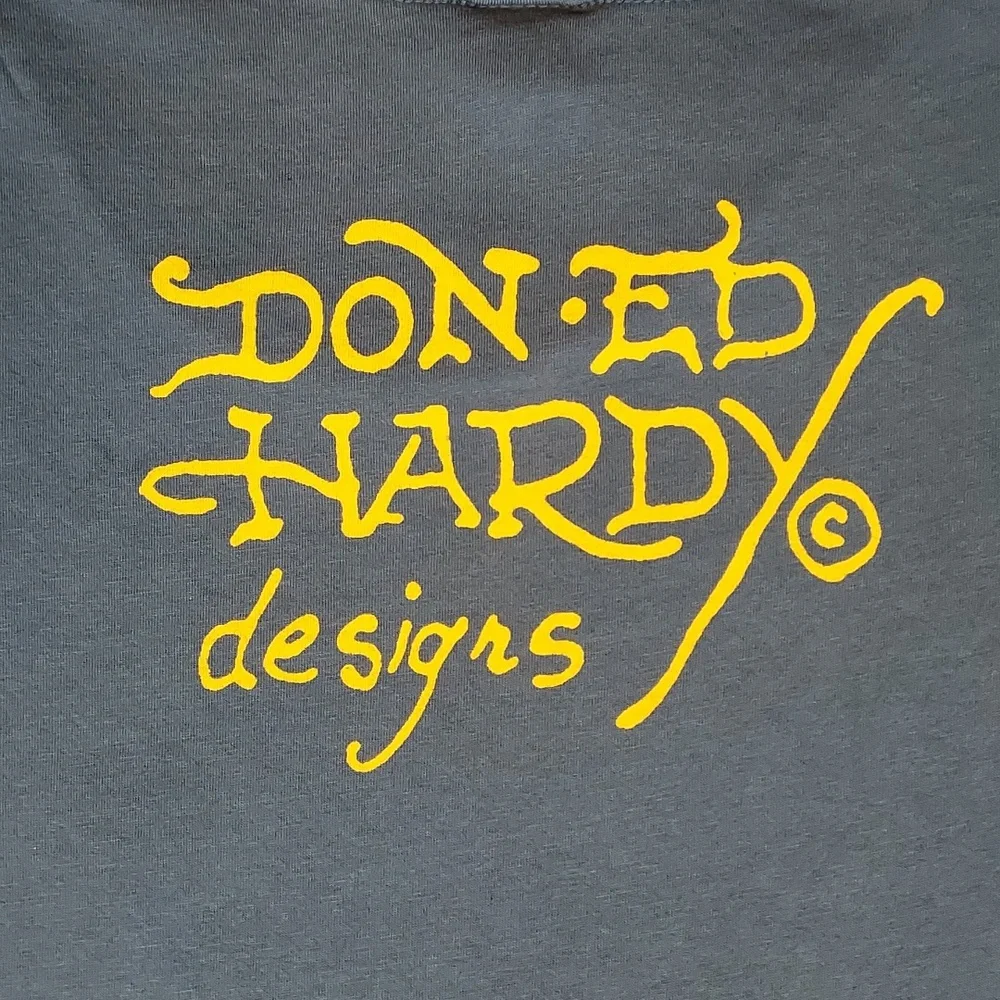 NWT Vintage Ed Hardy Skull & Roses Graphic Tee by Christian Audigier - Picture 7 of 10